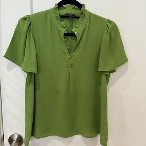 Ann Taylor Vibrant Green Button-Up Blouse